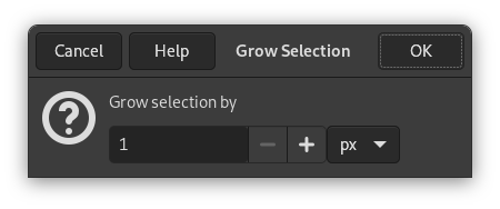 The Grow Selection dialog window