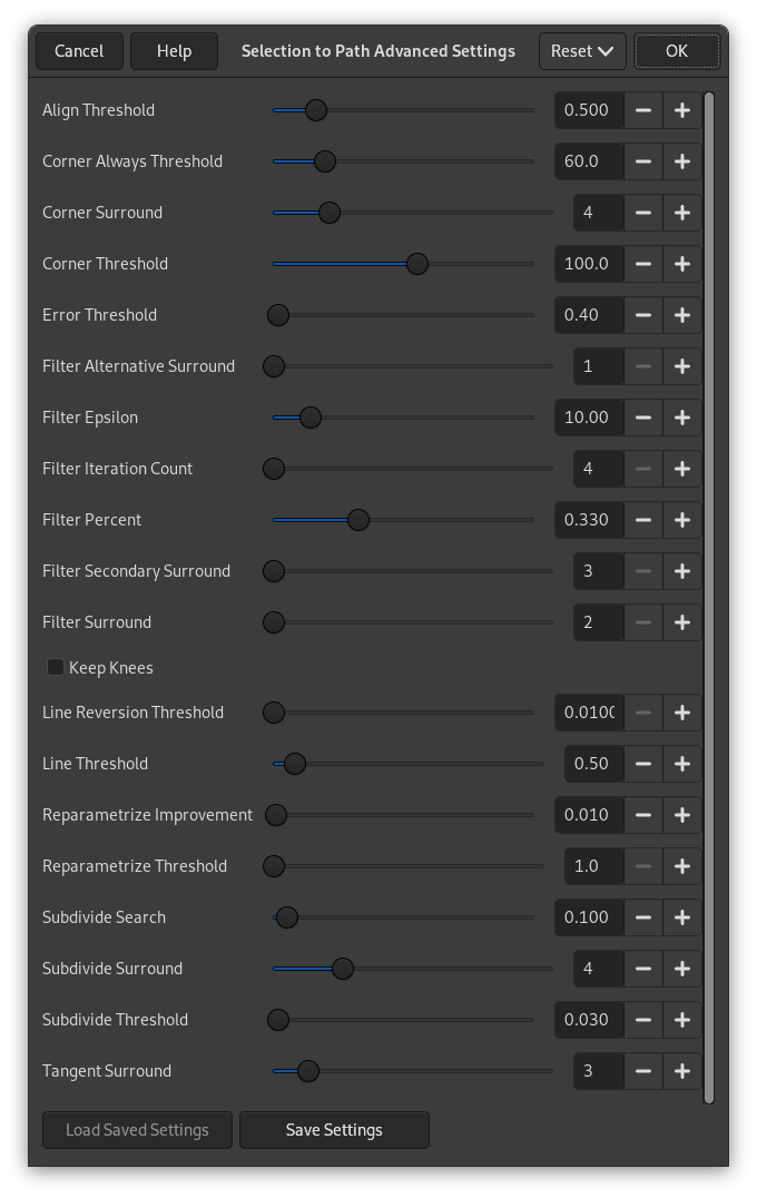 The Advanced Settings dialog window