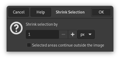 The Shrink Selection dialog