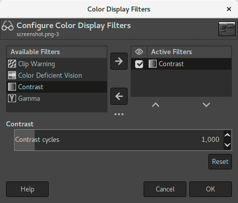 The Contrast dialog