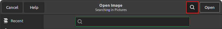 The Search Button on the Open Image Dialog