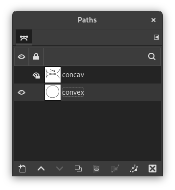 The «Paths» dialog