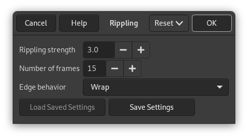 Opties voor filter “Rimpelend”