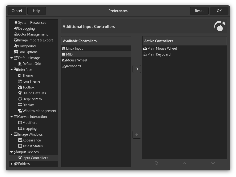 Voorkeuren Invoerapparaten