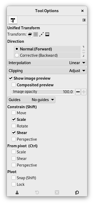 Dialoogvenster Gereedschapsopties