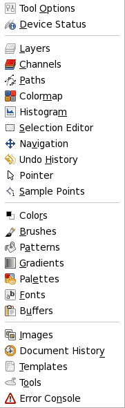 Submenu “Tab toevoegen”