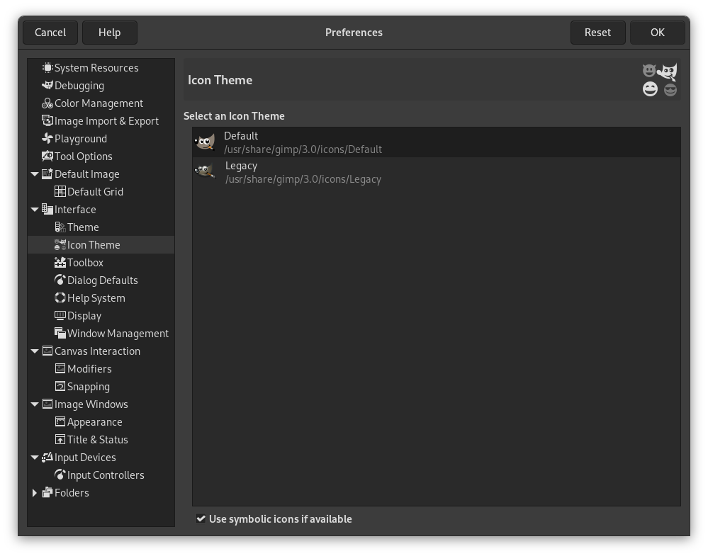 Innstillingar for ikontema