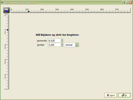 Dialogvindauget «Kalibrering»