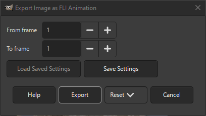The FLI Animation Export dialog