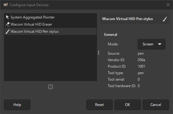 Preferências para um tablet
