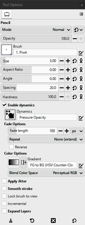 Tool Options Dialog