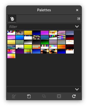The «Palettes» dialog