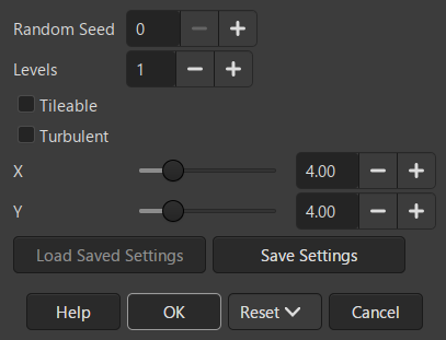 «Difference Clouds» filter options