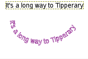 Eksempel på “tekst langs kurve”