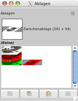 Ansicht des Dialoges „Ablagen“ (Rasteransicht)