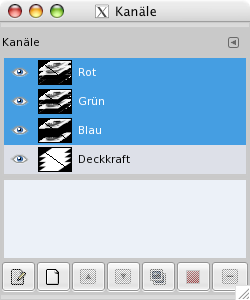 Ansicht des Dialoges „Kanäle“