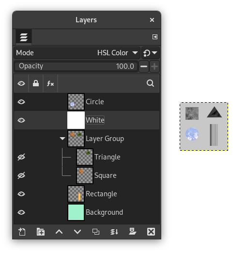 Layer Mode in or out Layer Group