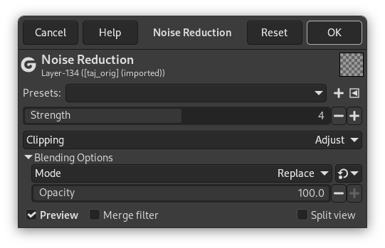 Common Options of GEGL Filters