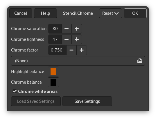 “Stencil Chrome” options