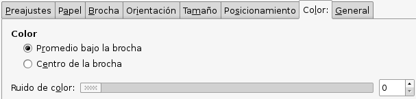 Opciones de la pestaña “Color”