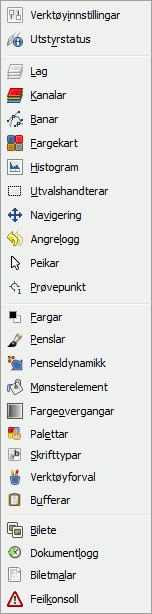 Undermenyen «Legg til fane»